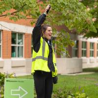 Course staff encouraging participants